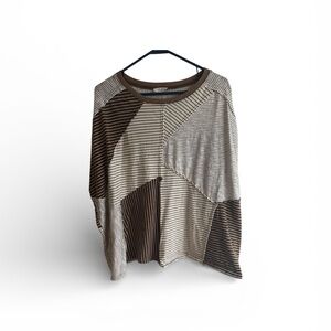 EASEL size S!! Striped Patchwork 100% cotton top!